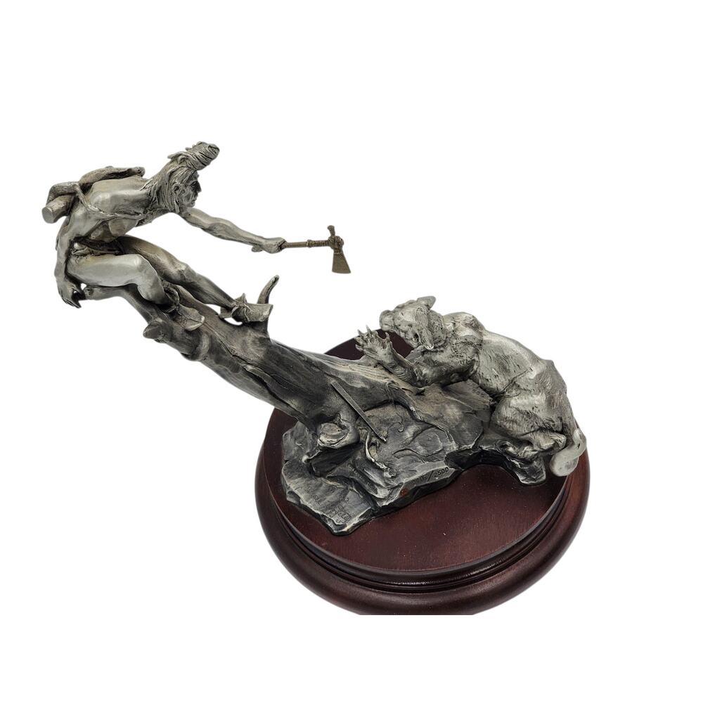 Chilmark Gros Ventre Moment of Truth Michael Boyett 82 Pewter Sculpture Western - Picture 11 of 16